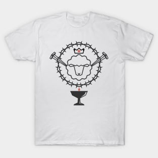 The Lamb of God who took upon himself the sin of the world, and the symbols of the sacrament T-Shirt